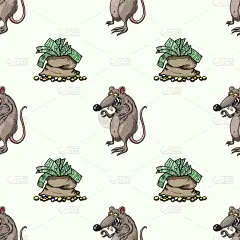 老鼠,钱袋,四方连续纹样,创造力,华丽的,黄金,野生动物,壁纸,动物