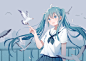 VOCALOID 初音未来 同人图 插画 壁纸 | 8.31 | 半次元-第一中文COS绘画小说社区