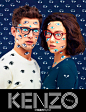 Kenzo Fall/Winter 2013 Campaign | Kenzo和TOILETPAPER magazine合作，找来了Sean O’Pry 和菊地凛子共同担纲这次的广告主角，整个广告特别的超现实搞怪，那张手脚并放的比较有趣 #平面# #轻创意#