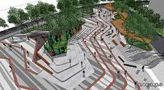 只出精品!重庆万科景观设计最新力作---商业广场设计Vanke western suburbs Hospital of Chongqing City Squar意向图 景观前线 访问www.inla.cn下载高清