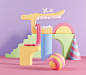 Character design  Digital Art  cartoon 3D cubism ILLUSTRATION  colorful cute artwork digital illustration