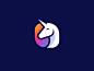 Unicorn logo horse animal illustration mythology magical corn unicorn magic legendary brand branding identity colorful colors gradient logo mark icon