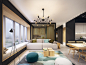 This Contemporary Apartment Pops With Turquoise Accents : This fresh modern home is the work of the interior design superstars at Polish creative agency PLASTERLINA. The project, titled U.S.S. Home, is an exciting conc