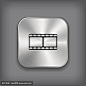 电影图标 - 矢量金属应用程序按钮
Film icon - vector metal app button