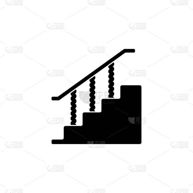 楼梯图标矢量插图.