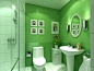 绿色系浴室，好舒服的感觉