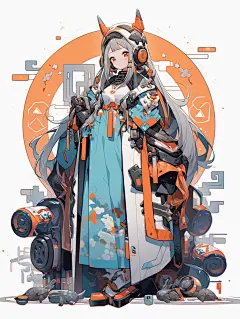 AI卡通动漫人物插画素材 游戏立绘原画 二次元角色设计 临摹图-淘宝网