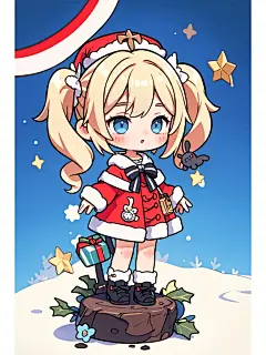 超可爱原神人物圣诞节壁纸-芭芭拉 - 小红书