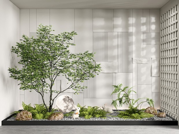 现代庭院景观小品 室内造景 景观植物 植物组合