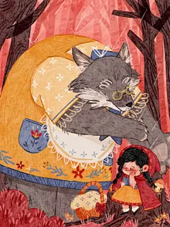 小红帽和大灰狼图片大全-小红帽和大灰狼高清好看的图片--花瓣__柠檬都哭嘞的画板