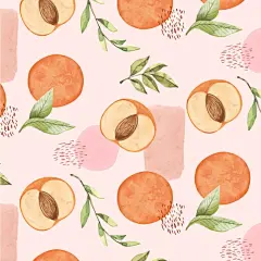 (源站可下源文件)手绘水彩桃花图案/Hand painted watercolor peach pattern