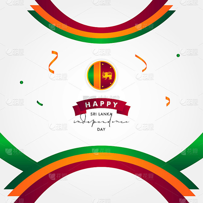 快乐斯里兰卡独立日矢量设计模板背景