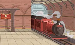 哈利波特场景车站（扁平风）