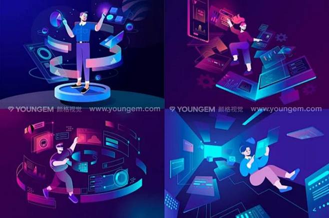 15款时尚炫彩创意IT工程师程序员人物科...