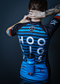 HC Hooligans Cycling Kit : The HC Hooligans is a mountain bike team based out of Michigan. The team wanted a kit with a black base and pops of color inspired by vintage racing cars. With a minimal design in the front and a big pop of color in the back, I 
