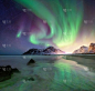 挪威,极光,北极光,天空,夜晚,自然,冬天,绿色,地形,山