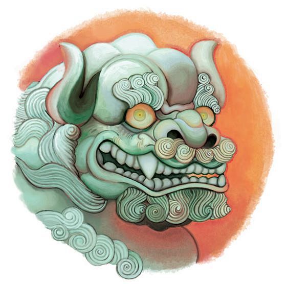 Jade Foo Dog Vignett...