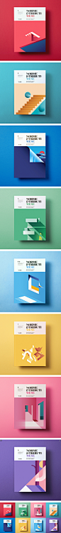创意抽象画册封面设计欣赏 错位画册封面 视觉 平面设计