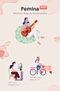 女性日常休闲生活矢量插画合集（第二辑）Femina : Woman Daily Activity - Vol.2 :  