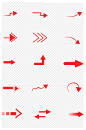 红色方向箭头指引设计免扣元素