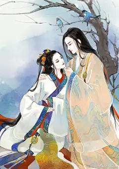 手绘古风人物系列-一双... 古装情侣&amp;美人背影 &amp; 古风美人&amp;手绘情侣头像&amp;古风场景&amp;古风意境&amp;古风手绘&amp;古风风景&amp;唯美古风&amp;一生一世一双人...(1000×1415)