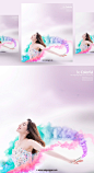 多彩渐变烟雾效果海报PSD模板Smoke effect poster template#ti219a14707 :  