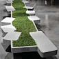 Inventive Planted Stone Seating