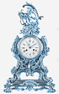 蓝色古董钟表高清素材 平面电商 创意素材 png素材
