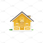 搬家图标为房地产市场平面矢量插图孤立。
