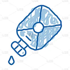 茄子水图标手绘插画