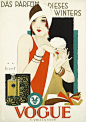 The perfume of this winter - Vogue (1927) by Susanlenox, via Flickr Old Posters, Posters Vintage, Retro Poster, Art Deco Posters, Movie Posters, Capas Vintage Da Vogue, Vogue Vintage, Vintage Vogue Covers, Vintage Fashion