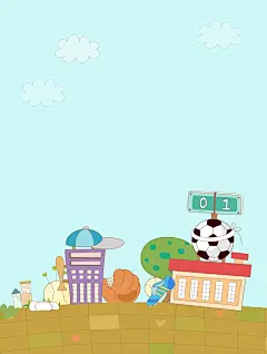 矢量卡通手绘运动球类背景背景图_新图网 https://ixintu.com 儿童插画 卡通 手绘 早教 橄榄球 海报 球类 矢量 背景 蓝色 足球 运动 矢量图