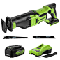 24V Cordless Battery Reciprocating Saw w/ 4.0Ah USB Battery & Charger