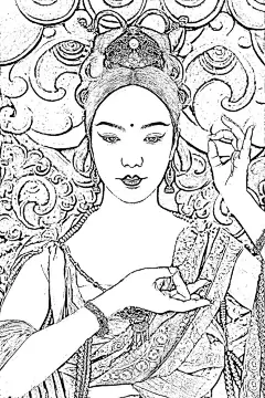 古典美女  - 源文件下载【酷图网】素描,白描,线稿,中国风,美女,古典美女,手绘美女,手绘古典美女,古装美女,手绘古装美女