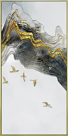 新中式装饰画（高清喷绘，晶瓷画）