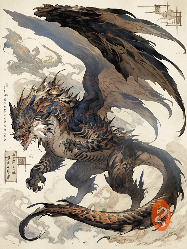 【山海经：龙穷奇】-花瓣网