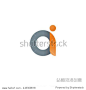 initial letter ai modern linked circle round lowercase logo orange gray