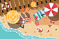 Beach - Flat Design : Summer beach - flat design - vector