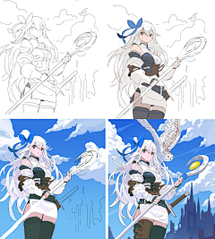 落吳铭采集到原画过程图