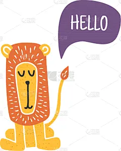 狮子,你好,婴儿,可爱的,华丽的,野生动物,图像,矢量,快乐,爱