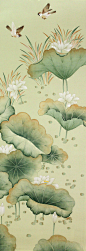 《中式古典花鸟风景图案》