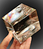 Iceland spar is a clear, transparent, colorless crystallized variety of calcite