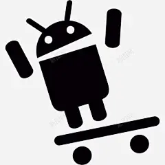 Android在倾斜的滑板图标 平面电商 创意素材