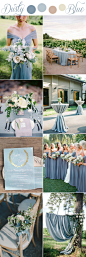 romantic softest dusty blue rustic wedding color ideas