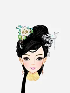 古风人物美女发型插图 古装 设计图片 免费下载 页面网页 平面电商 创意素材 png素材