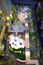 Havenhurst Pocket Park in West Hollywood, CA by KSA... Not that pretty but gives an ideas of how to zone a small space.: 