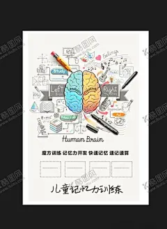 儿童记忆力训练快速记忆宣传海报 【酷图网】儿童记忆力,记忆训练,快速记忆,宣传海报,儿童培训,培训脑力,平面展开图