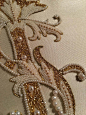 Detail of Ornate letter. Pearl embroidery done by Larissa Borodich: