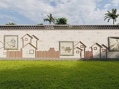 新中式乡村文化景墙 围墙宣传墙图片_景观组团、乡村改造图片素材-花瓣网