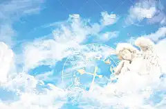 幻想 天使 钟 作曲 云 天堂 Windows壁纸 自由背景